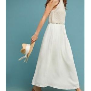 Anthropologie sweater top linen maxi dress